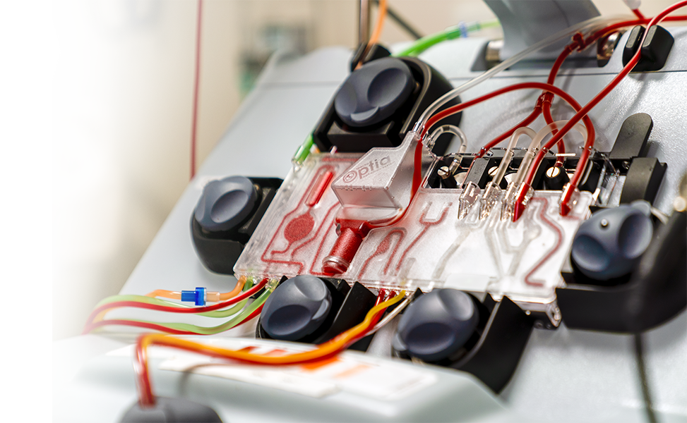 An image of Optia apheresis medical device.